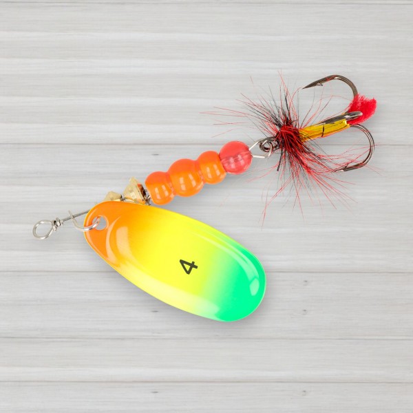 Блешня обертова ZEOX Dominator № 4, 9г, колір 014 Fluo Tiger